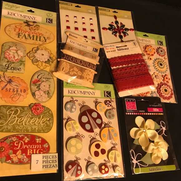 Huge Lot Scrapbooking stickers, ribbon 🎀